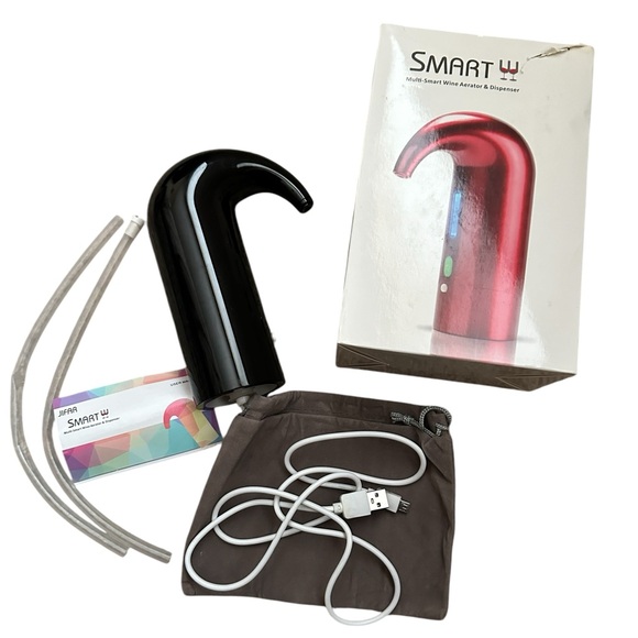 Multi- Smart Wine Aerator & Dispenser One Touch Black w/ Travel Pouch - Picture 2 of 8